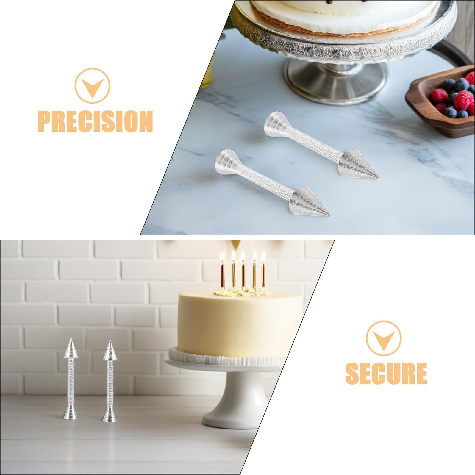Strumenti per Decorare Torte a Cono 8 Pezzi in Lega di Alluminio