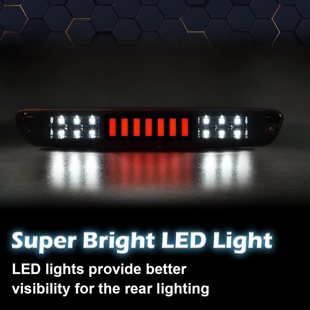 PIT66 LED Bar 3rd Brake Light,Compatible with 2004-2012 Colorado/Canyon I Type High Mount Stop Light Rear Tail Cargo Lamps Brown Smoked Lens Black Housing