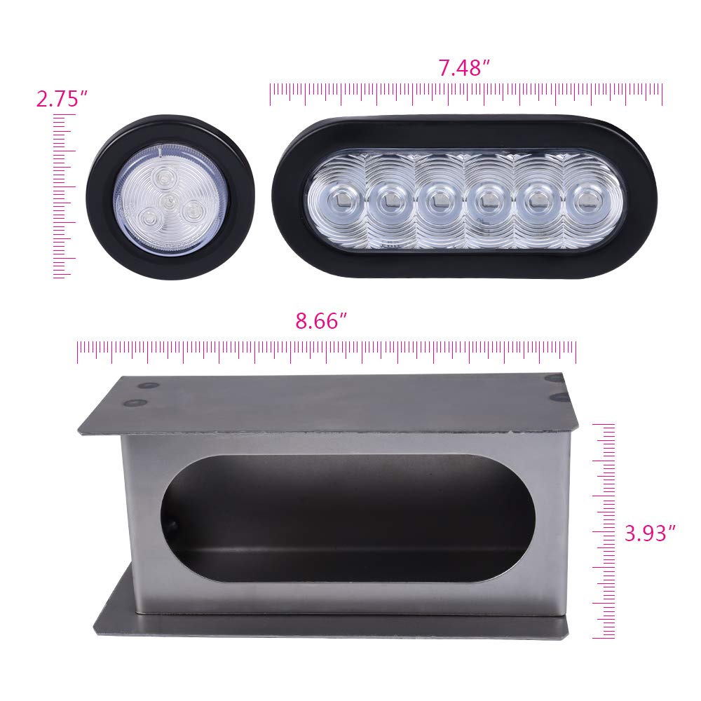 1 Pair Steel Trailer Housing Box w/ 6