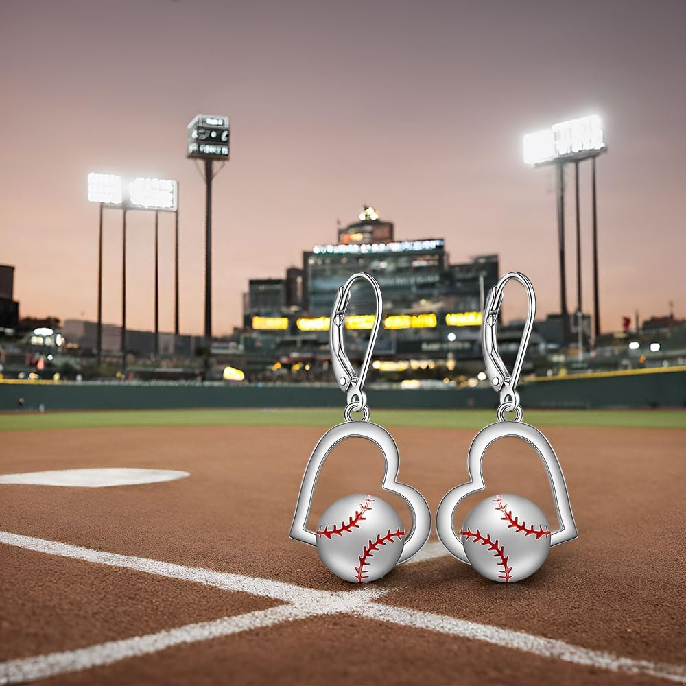 Football Earrings for Women Basketball Volleyball 925 Sterling Silver Rugby Ball Sport Earrings Dangle Drop Small Jewelry Gifts for Sport Lovers - Image 8