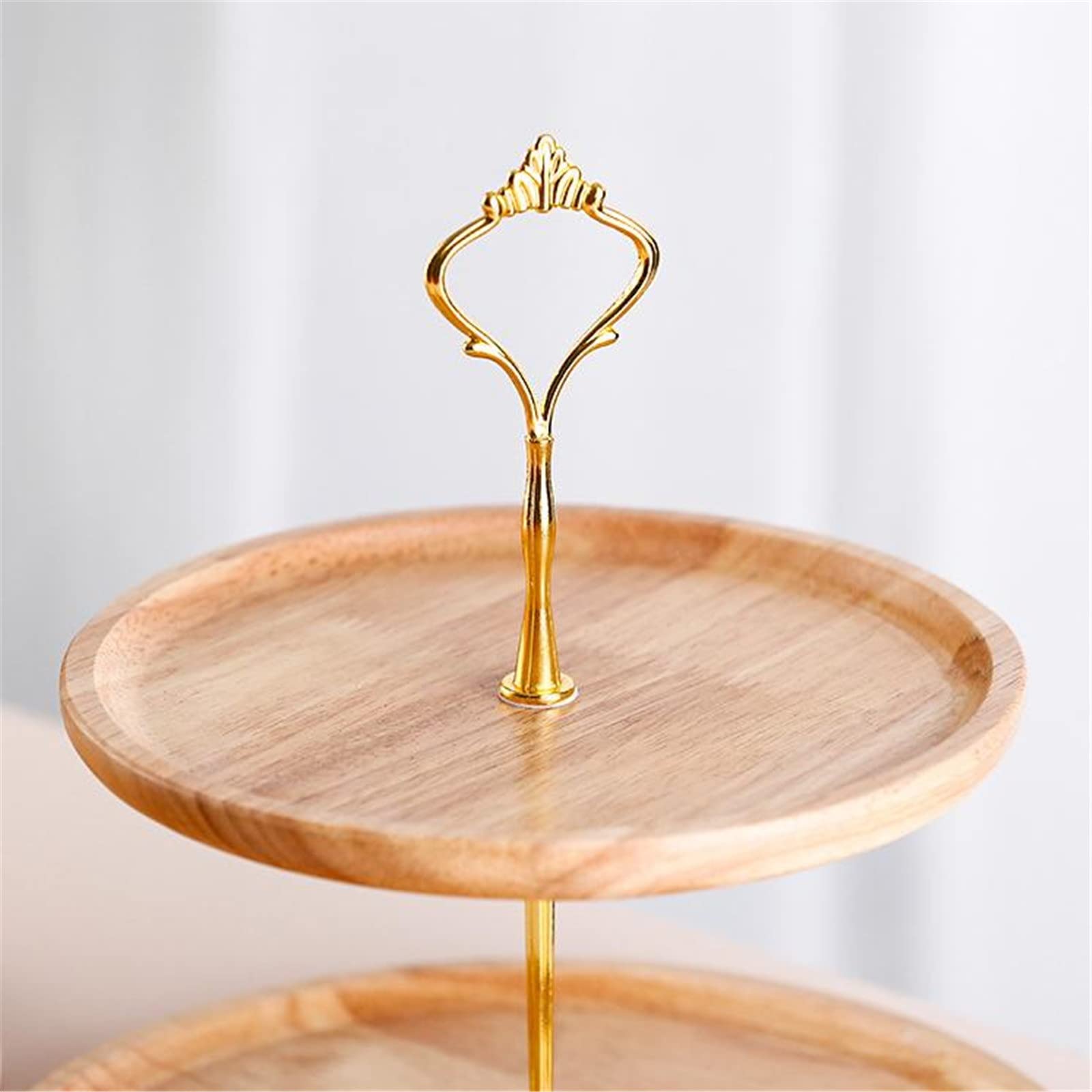 Présentoirs à Gâteaux Présentoir à gâteaux en bois avec plateau fruits et desserts pour Fêtes Mariages et Anniversaires(25x37cm)