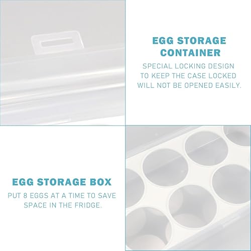 Miniatura 6 de Caja de almacenamiento de huevos de belleza con 8 ranuras para recoger huevos de belleza, contenedor de almacenamiento de huevos, portador de huevos