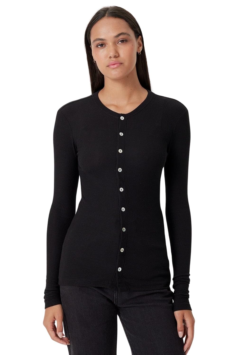 Goldie Lewinter Womens Ribbed Cardigan