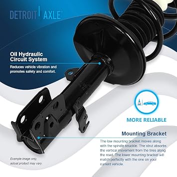 Detroit Axle - 1.8L Front 8pc Suspension Kit for 2009-2013 Toyota Corolla 2011-2013 Matrix, 2 Struts w/Coil Spring 2 Lower Control Arms 2 Lower Ball Joints 2 Sway Bar Links Replacement