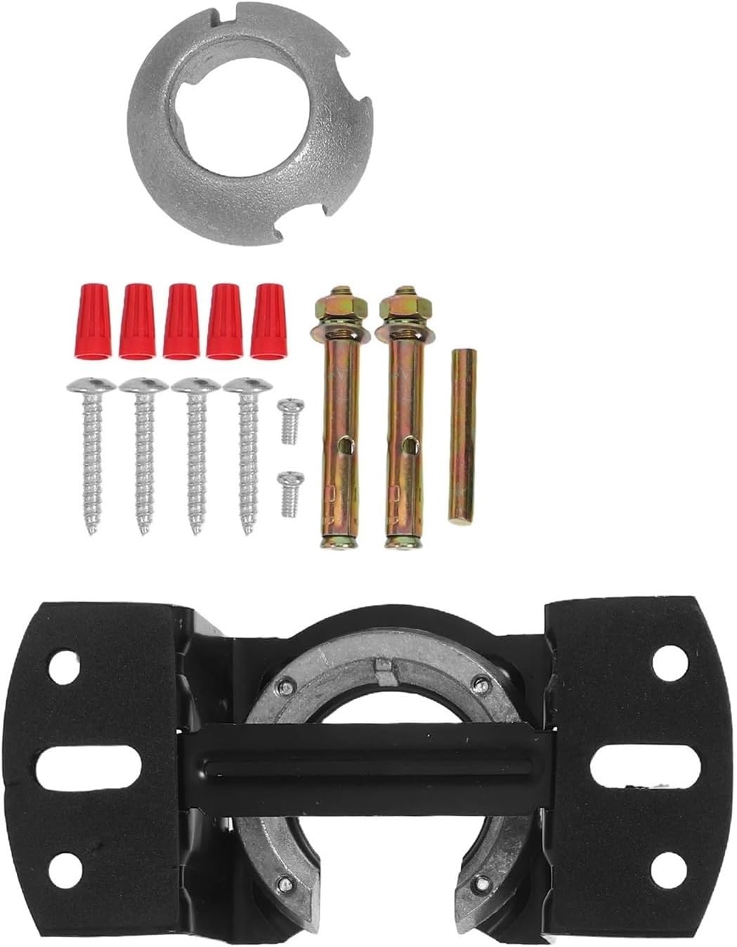 1Set Universal Ceiling Fan Mounting Bracket Kit Iron Support Stable Hanging Mount Sloped Adapter Indoor Use