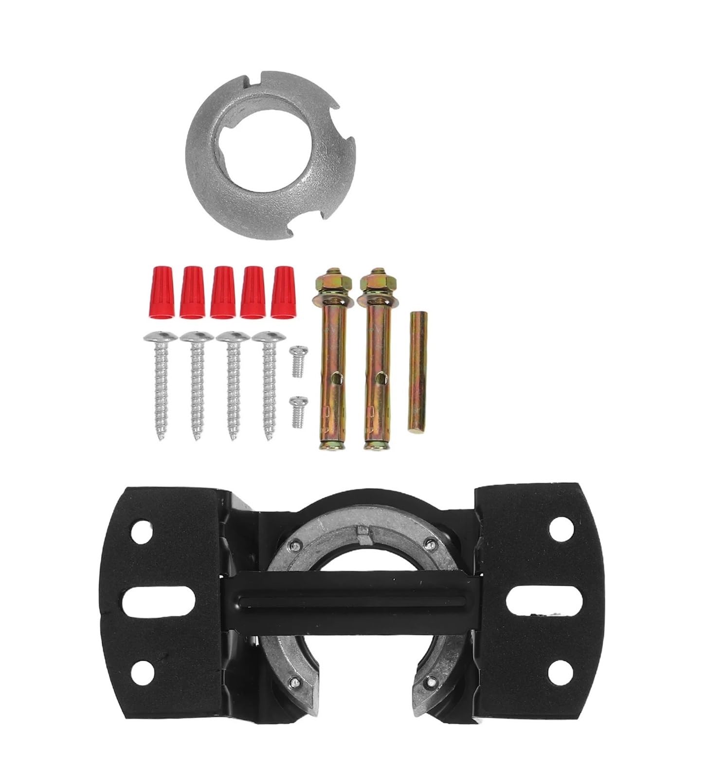 zyrqon 1Set Universal Ceiling Fan Mounting Bracket Kit Iron Support Stable Hanging Mount Sloped Ceiling Adapter Indoor Use