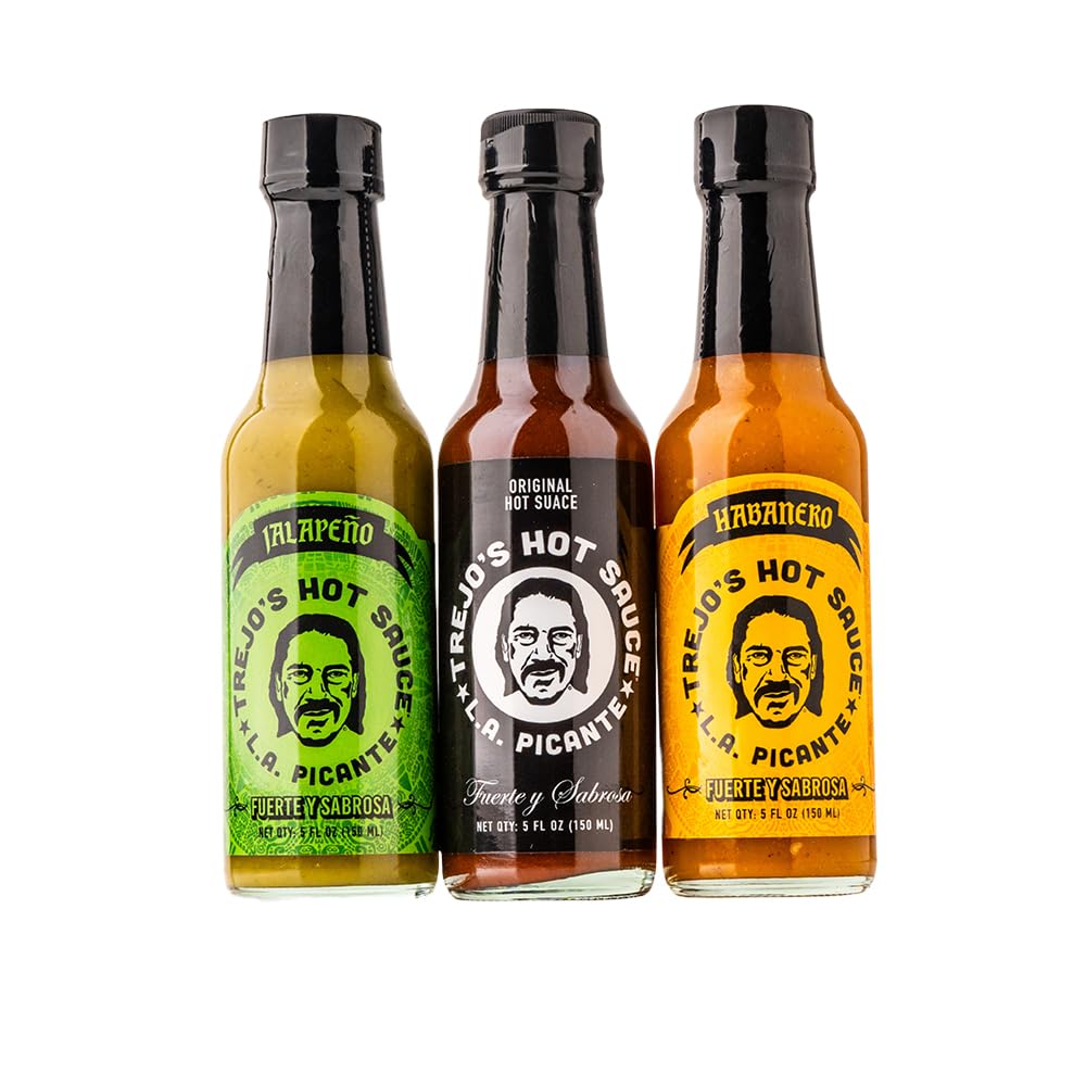 Trejo's Hot Sauce Variety Pack | Original, Jalapeño & Habanero | Mild, Medium & Hot Heat Levels | Clean Ingredients, Non-GMO & Gluten-Free | Bold,