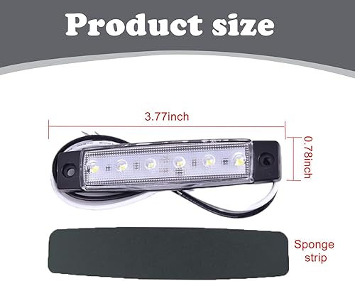 Miniatura 2 de 6 indicadores LED laterales para automóvil, 12 V 3258-6SMD, tira de esponja de luz lateral, lámpara de señal impermeable con lente ahumada, adecuada