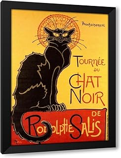 Steinlen, Theophile 18x24 Black Modern Framed Art Print Titled Le Chat Noir, 1896