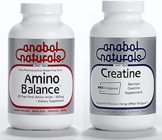 Anabol Naturals Energy Stack: Amino Balance 500 gram Pure Powder & Creapure Creatine 500 gram Pure Powder (5 Month Supply)