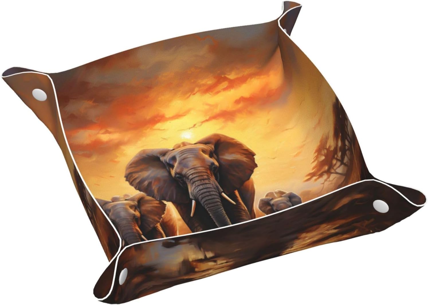 Retro Elephant Valet Tray for Women Bedside Vanity Trays, M