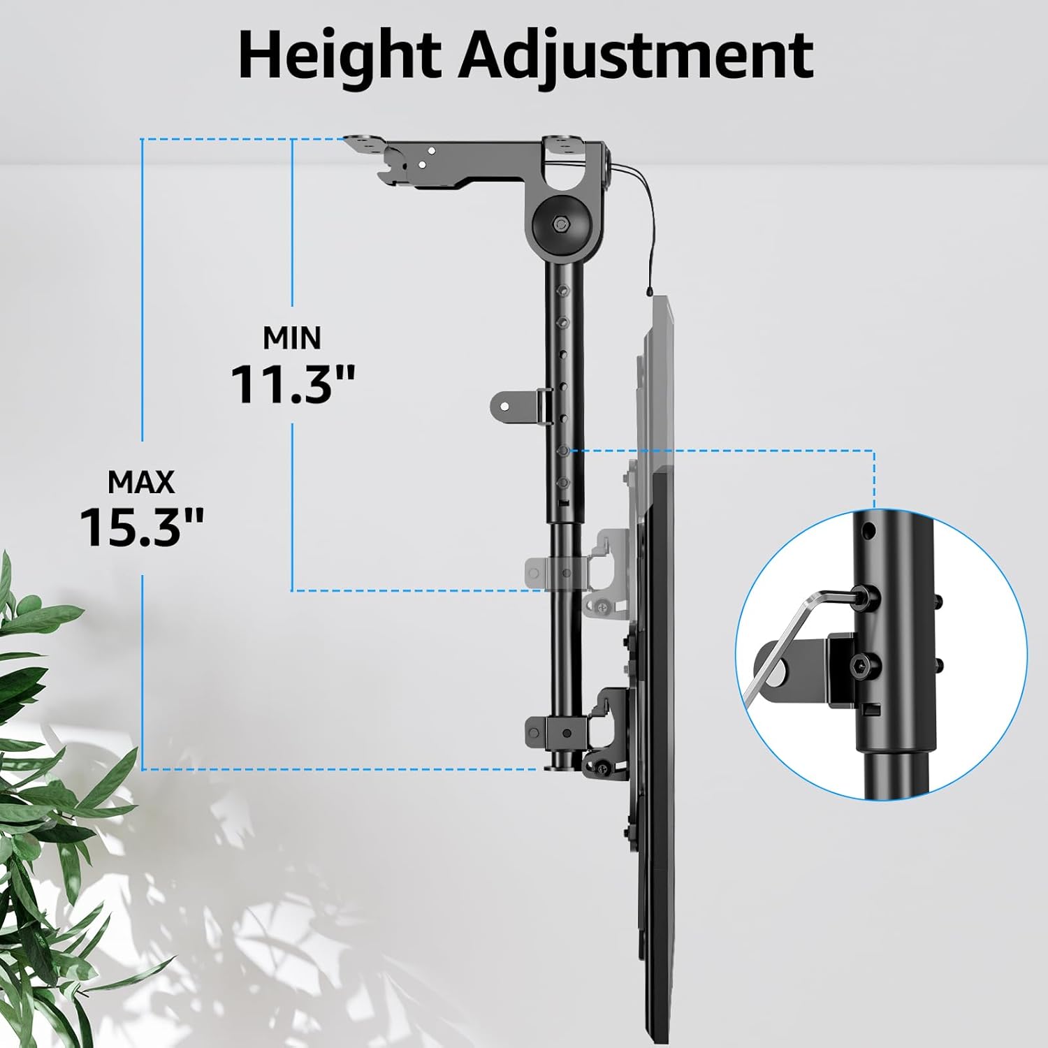 MOUNTUP Flip Down Ceiling TV Mount for 13-40" TVs, Full Motion TV Bracket with Height Adjustment, 360° Swivel & Rotate, Fits Flat & Slanted Ceilings, Max VESA 200x200mm, Up to 22 lbs, MU0049-L