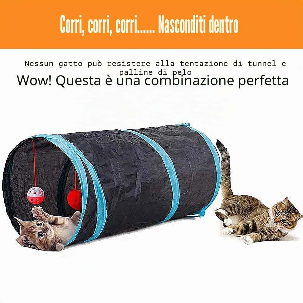 21 Pezzi Gatti Giochi Interattivi Tunnel Giocattoli Gatto Mouse Ball Giocattolo per Gatti Bacchetta Teaser Giochi con Piume