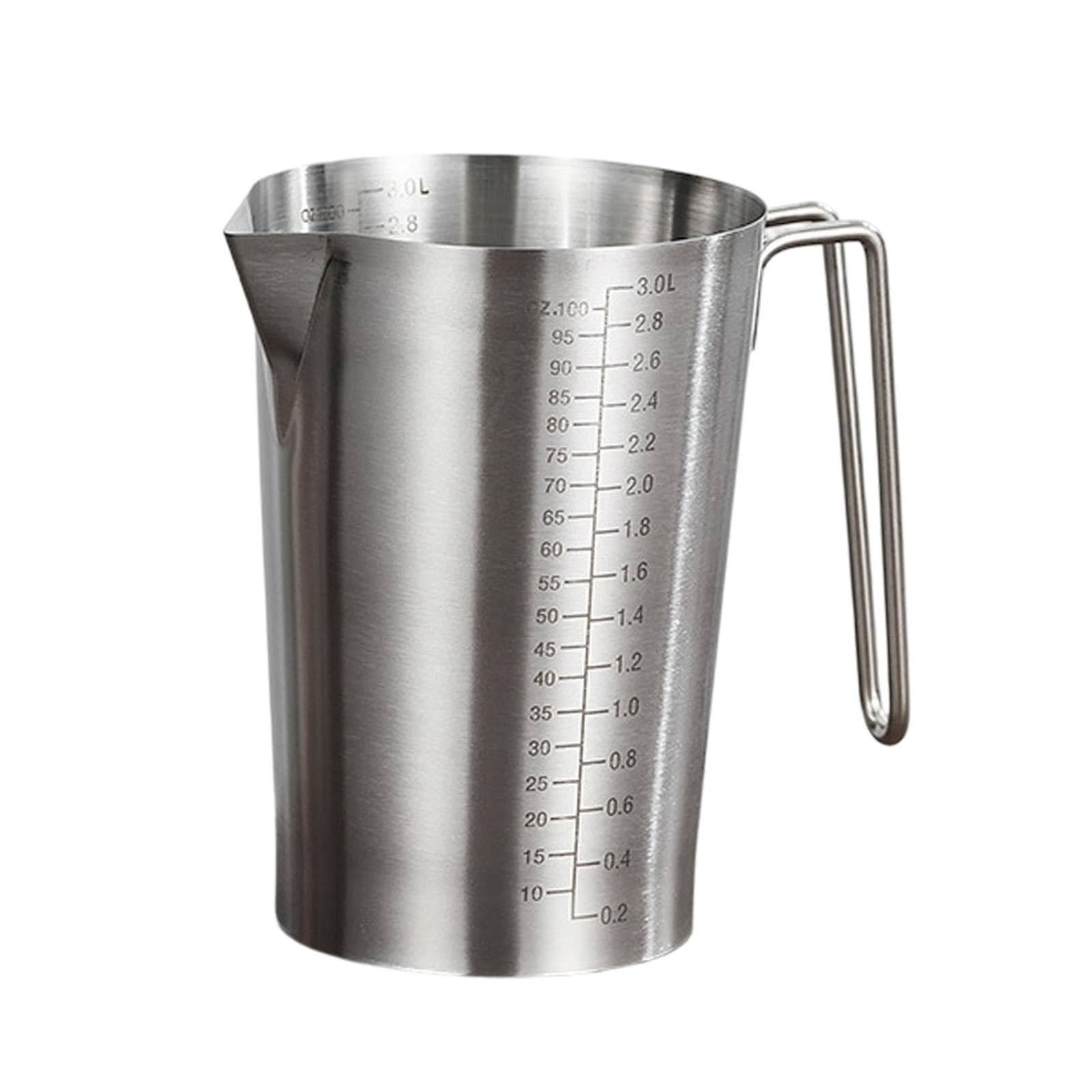 Messbecher Aus Edelstahl Mit Skala Und Ausgießer Für Labor- Und Fabrikzwecke, Espressokanne, Messkrug (3 Liter)