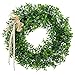 16 Inches Boxwood Wreath Artificial Green Leaf Wreath with Bow Flowers Arrangements Front Door Hanging Wall Window Decoration Holiday Festival Wedding Decor