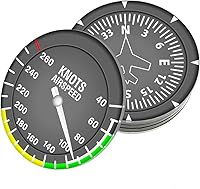 Vista 4 de Juego de 6 posavasos para instrumentos de aviación, instrumentos de vuelo modernos, acrílicos, divertidos posavasos de aviación para bebidas