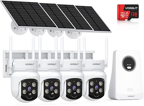 Cámaras de seguridad solares inalámbricas para exteriores, sistema de cámara de seguridad solar de 4MP con NVR de 10 canales, grabación local de 128