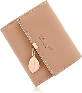 Women's wallet made of smooth and soft faux leather women's wallet small and in short format, women's wallet in very beautiful colours with many compartments, muted pink