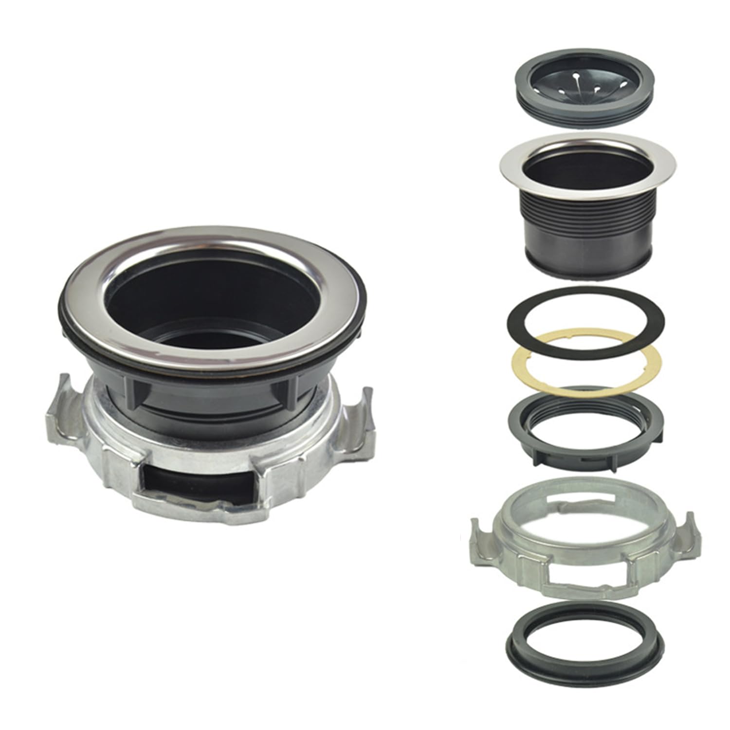 Photo 1 of Garbage Disposal Mount Sink Flange Kit and Stopper for Waste King, Garbage Disposal Drain Assembly Kit, Rubber Flange and Drain Lock Nut for Waste King, Whirlaway Parts (114mm) Model : 1030