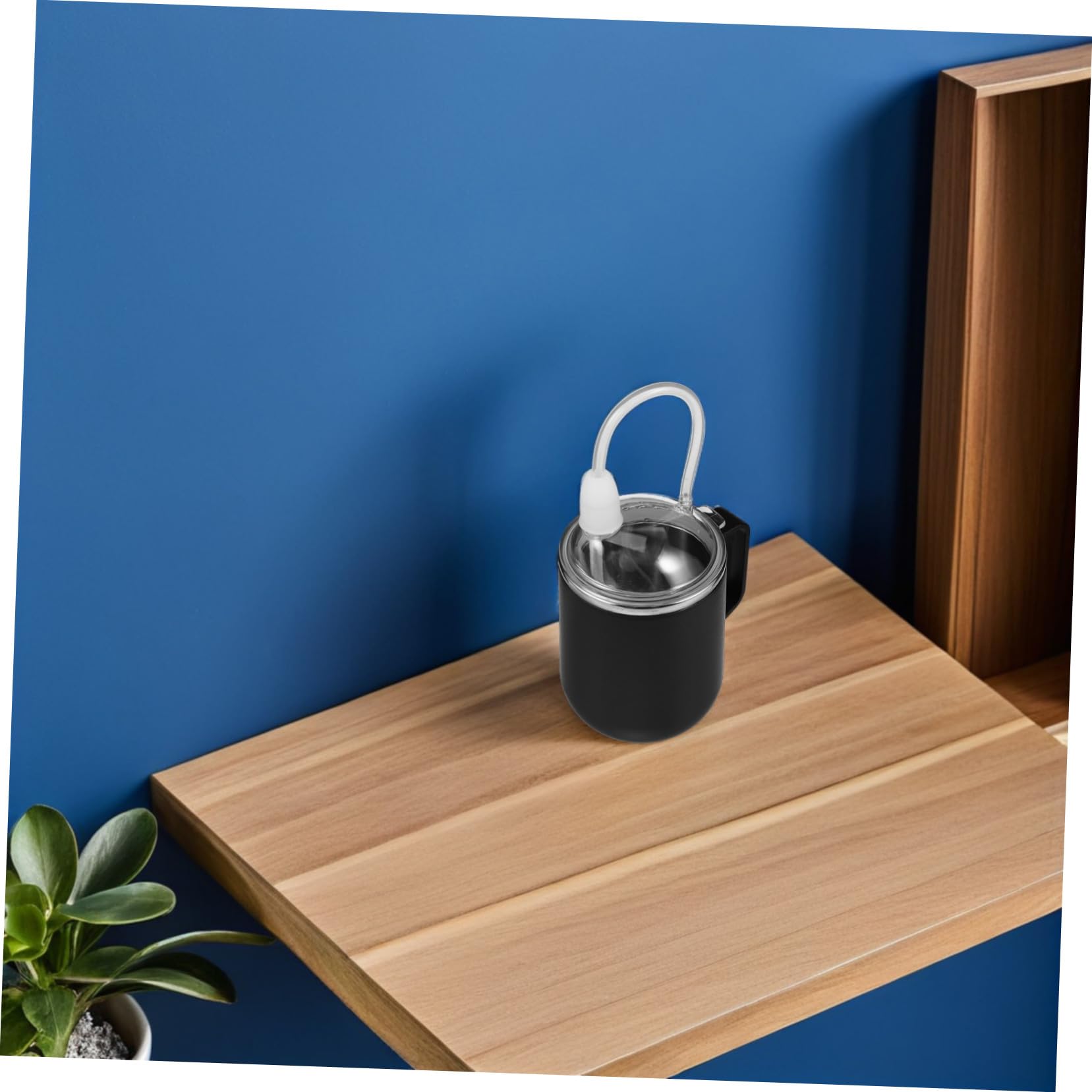 Veemoon Pflege Strohhalmbecher 450ml aus Edelstahl in Schwarz