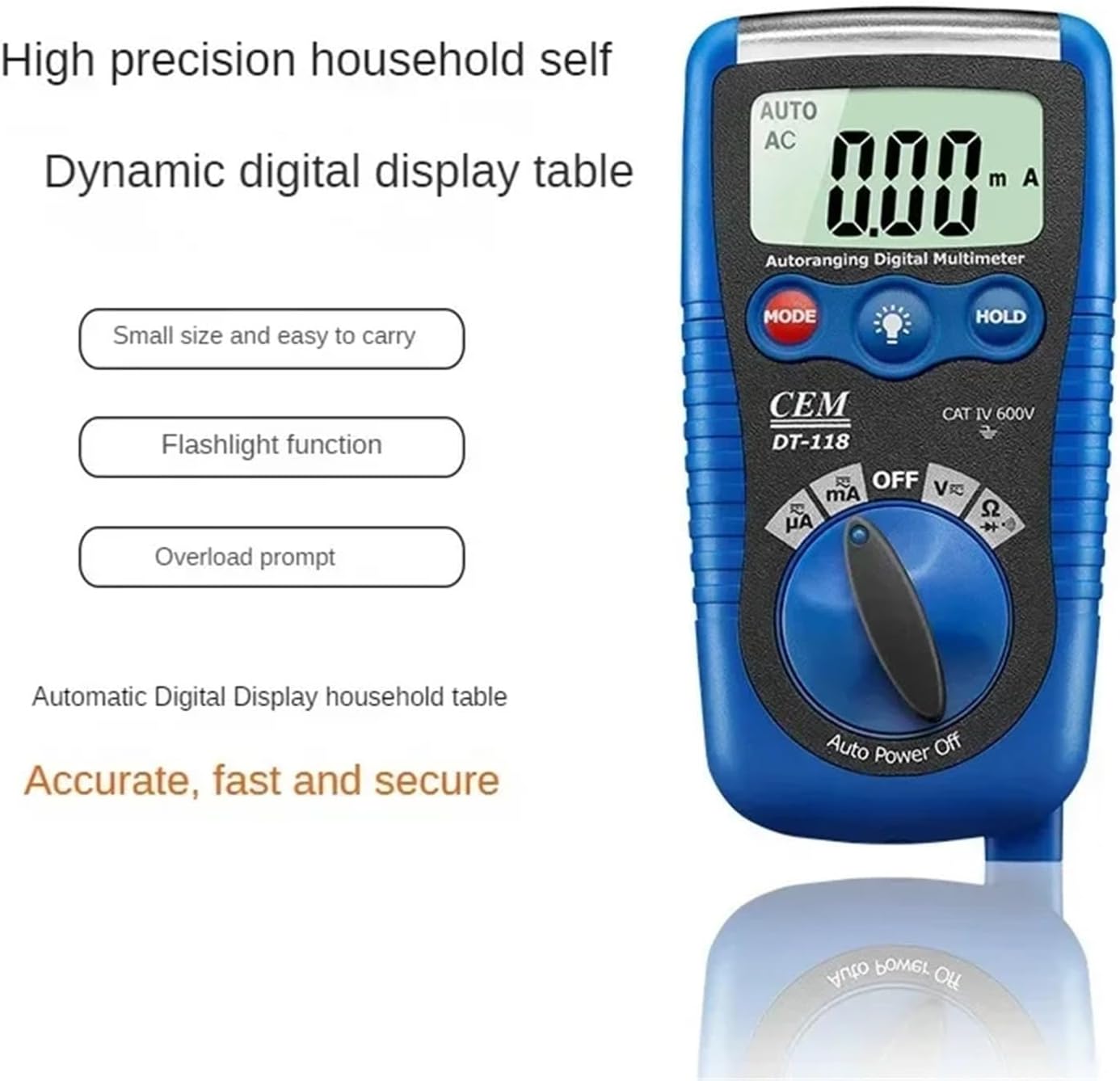 UOFKIPBA DT-118 Digital Multimeter highlighting features
