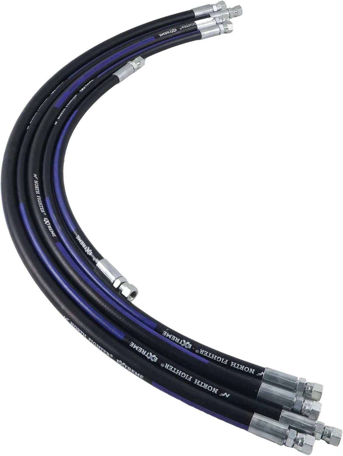 JEENDA 5PCS Snow Plow Hose Kit 1/4 18" 36" 42", 3/8 42" 38" Compatible with Fisher XV2 & Fisher XtremeV Hydraulic Hoses