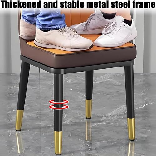 Miniatura 7 de YVYKFZD Dining Chairs Set of 2/4, Kitchen Chairs with Back and Metal Legs, PU Leather Dining Room Chair, Armless Comfy Side Chair, for Living Room,