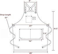 Vista 2 de AFUN Delantales de chef para hombres y mujeres con bolsillos grandes, lona de algodón con espalda cruzada, resistente y ajustable, talla M a XXL