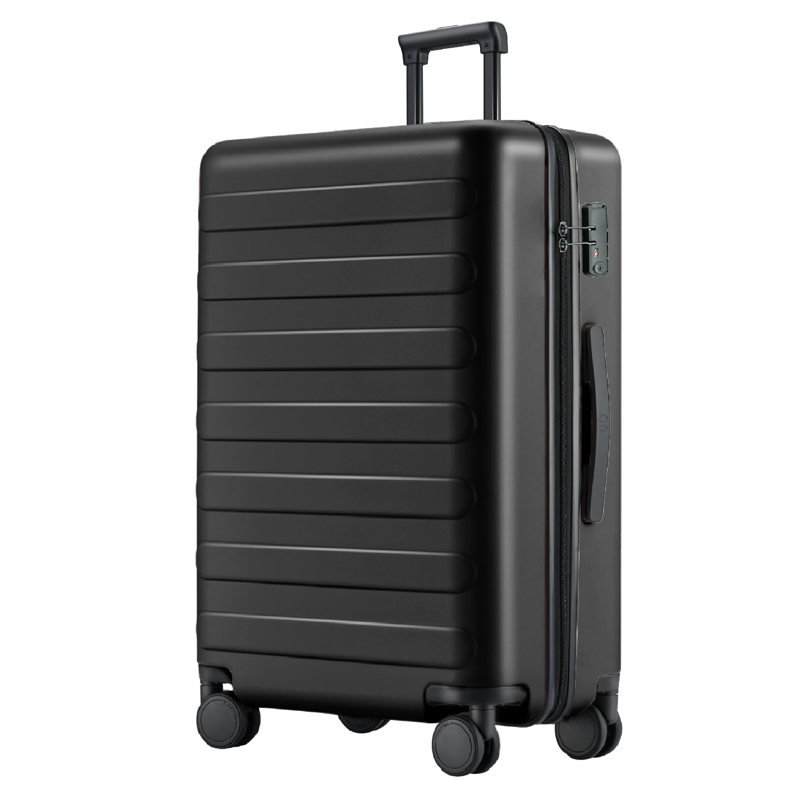 Large Checked Luggage 28 Inch, Checking In Luggage with Smooth Spinner Wheels, Lightweight, Hard Shell PC Suitcase, Lightweight Travel Luggage, TSA Approved (Black, Rhine Basic)