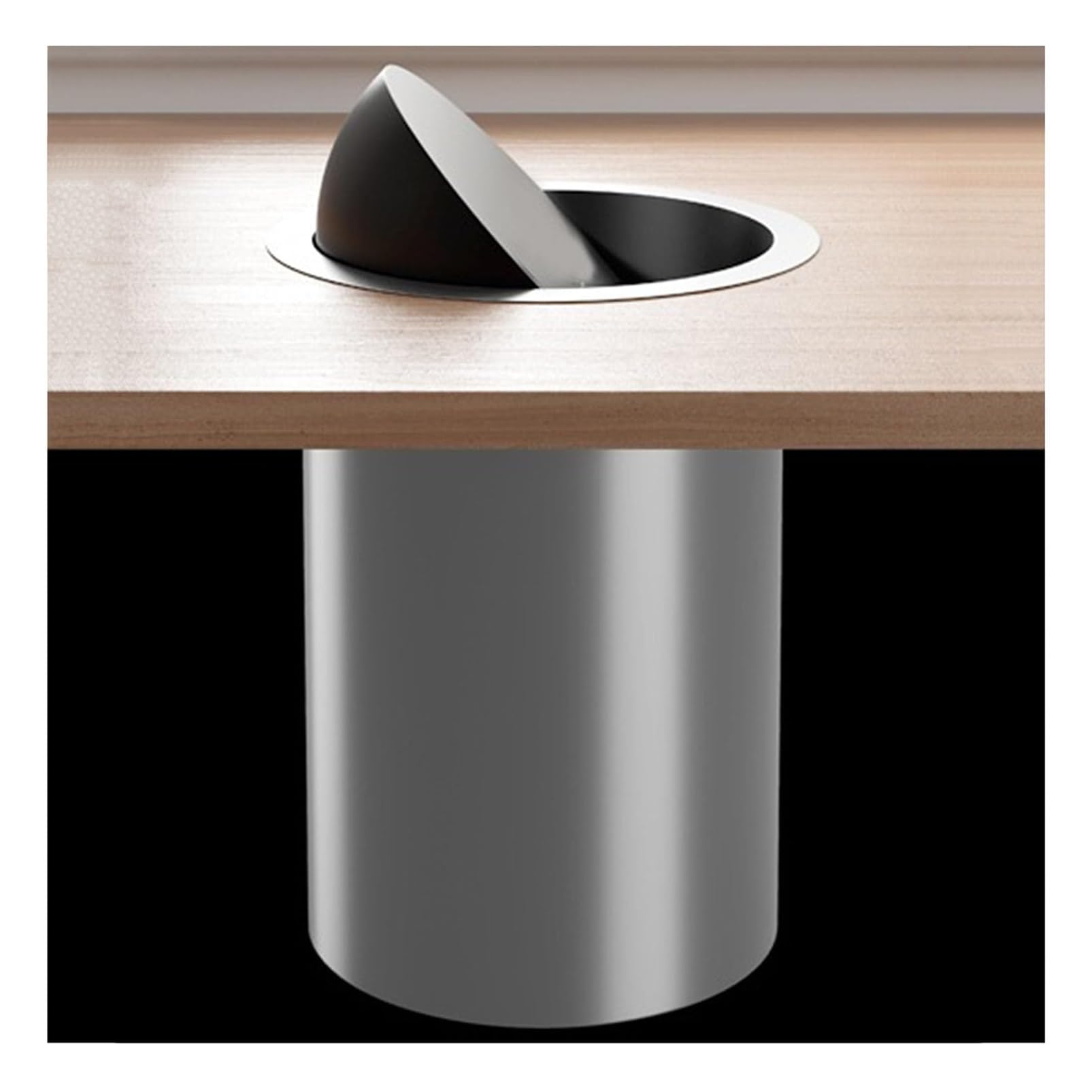 Built-in Countertop Trash Bin Lid， Kitchen Cabinet Built-in Trash Can, Countertop Waste Chute Recessed Bin