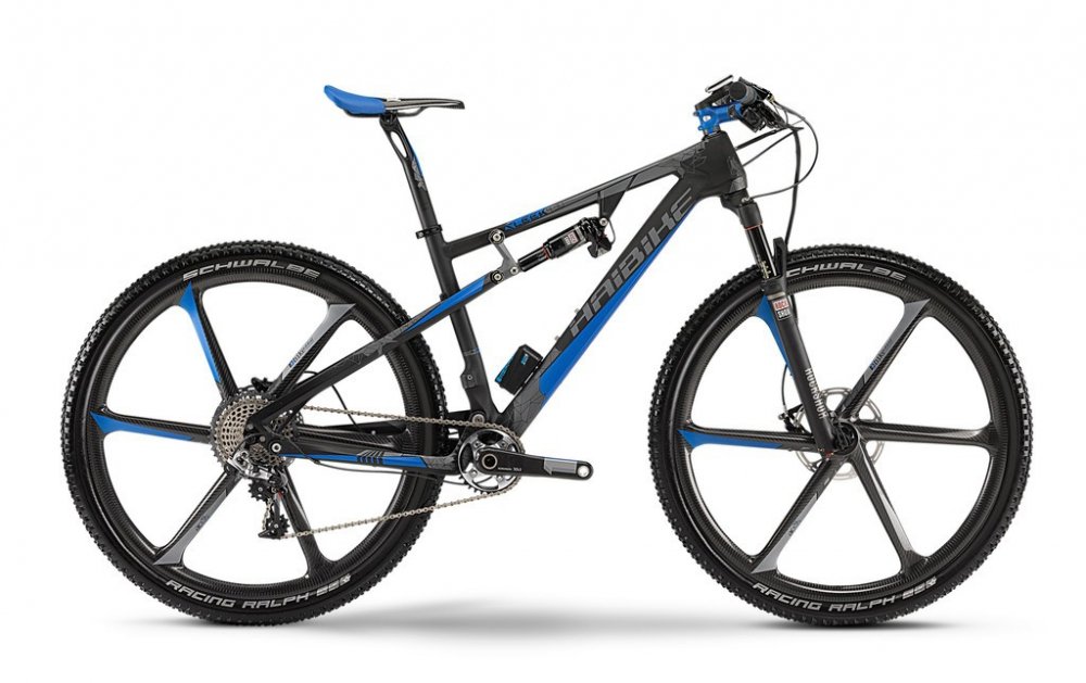 HAIBIKE mountain bike con telaio in carbonio unidirezionale, 9.30, 29 pollici, 11-G XX1 e:i shock, in carbonio opaco/grigio/blu, Blue/Grey