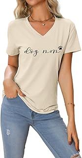 Dog Mom Shirt Women Funny Dog Paw Graphic Shirts Mom Life Tshirt Dogs Lover