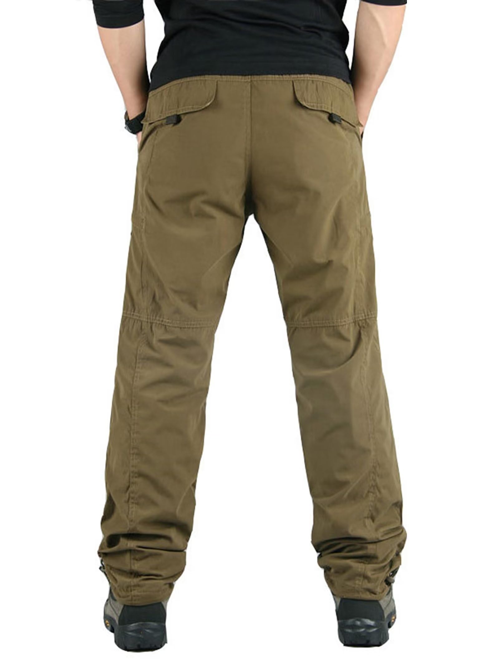 Pantalones de Trabajo con Forro Polar para Hombre,Pantalones térmicos Multibolsillos Pantalones tácticos Otoño Invierno Pantalones Softshell Pantalones de Combate con 6 Bolsillos