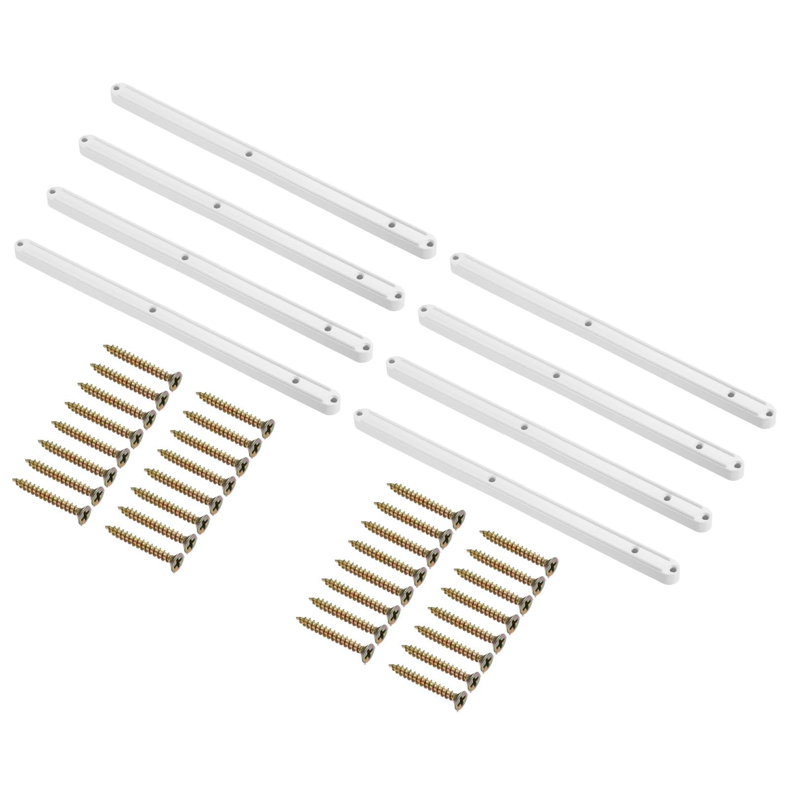 sourcing map Drawer Slides, 12Set 300mm - Plastic Drawer Rails with Screw, Side Mounted Grooved Guide Rail for Cabinet Bedside Table Wardrobe Dresser (White)