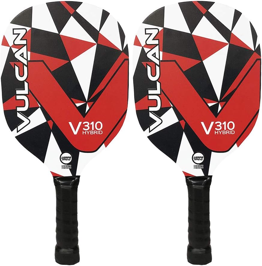 Vulcan | V310 Pickleball Paddle | Hybrid Performance | Wood Composite Core | USAP Approved | Single & 2-Pack Options