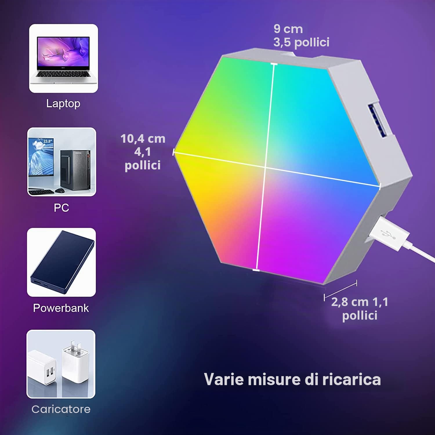 Pannelli LED Gaming RGBIC, Applique LED da Parete Casa Smart Funziona con Alexa e Google Assistant, Lampada Gaming LED Esagonali da Muro Controllo Vocale e App, Sincronizza con la Musica,10 Pannelli