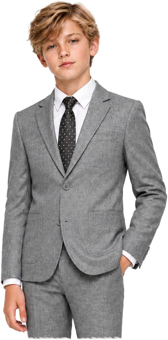 Boys Formal Suit Set 4-Piece Slim Fit Tuxedo School Uniform Dress 5-16Y