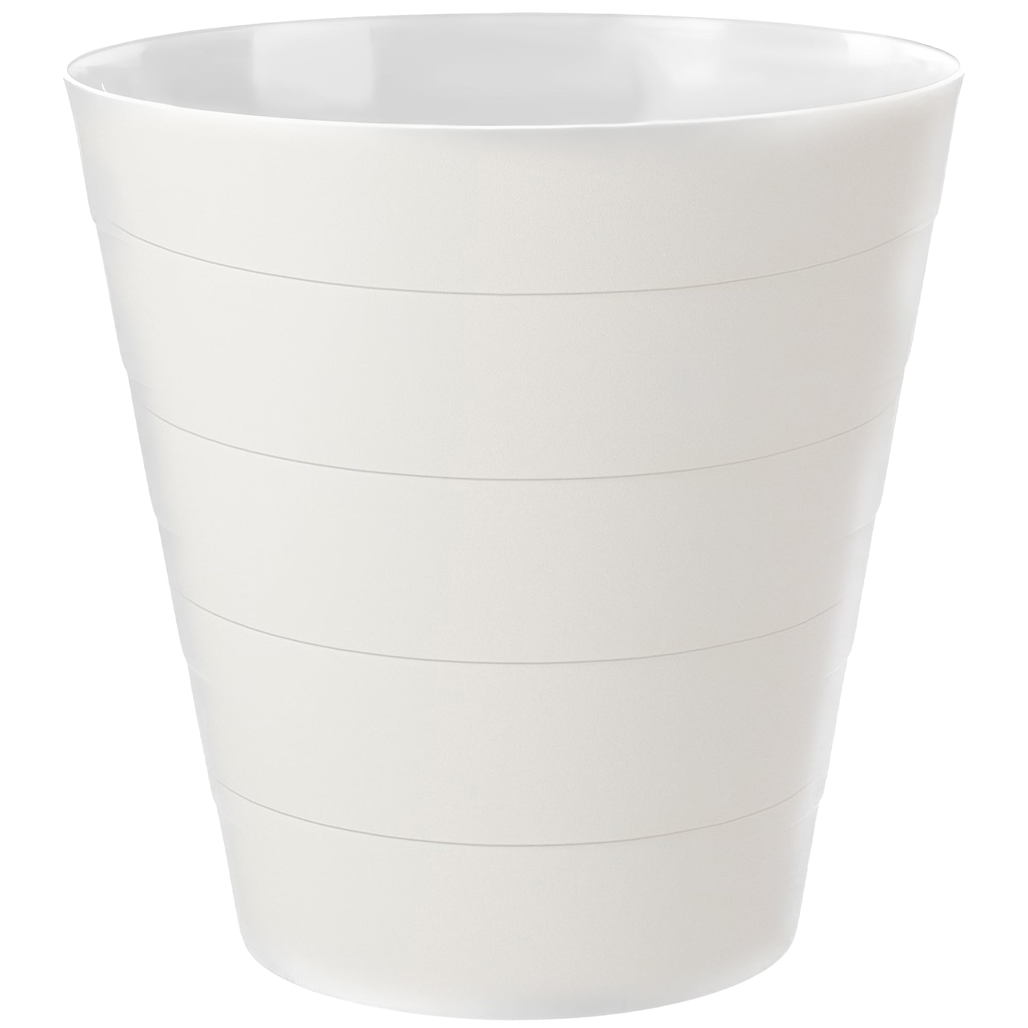 Plastic Paper Bin 10L - Round Plastic Waste Paper Basket Trash Can Lightweight, Open-Top Design, Ideal Paper Bin for Home Office Kitchen (White)