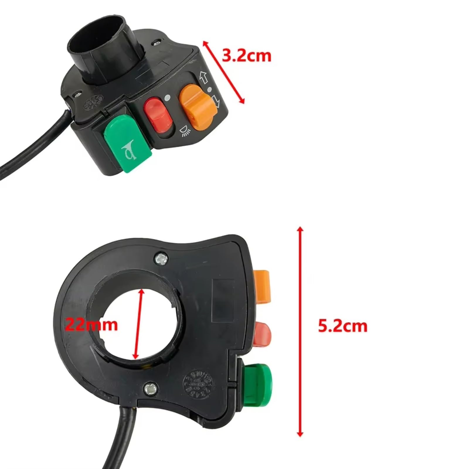 Interruttori per manubrio moto per diametro 7/8 '' 22mm universali 3 in 1 fari ON-OFF indicatori di direzione clacson Manubrio Kill Interruttore