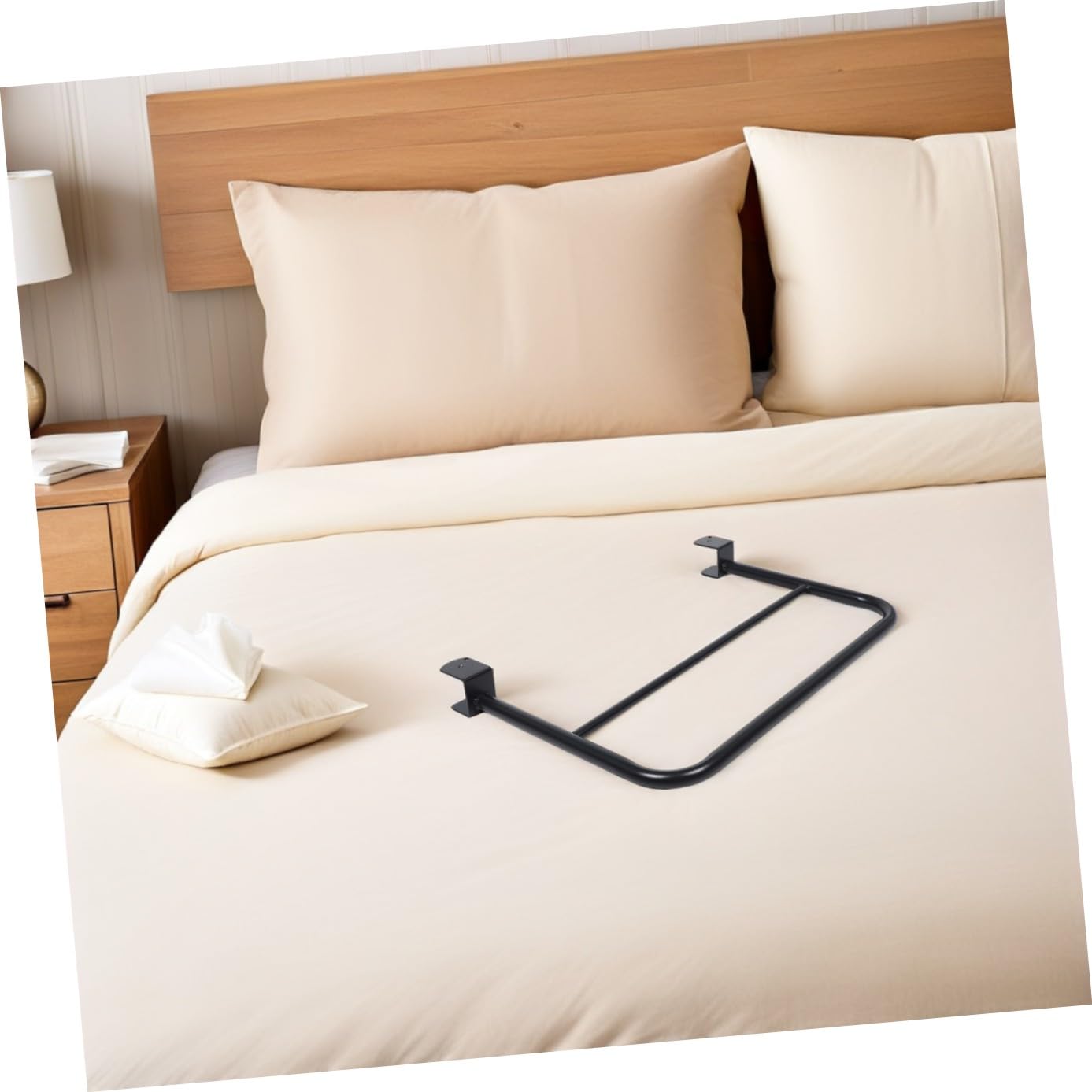 BESPORTBLE Sponda di Sicurezza per Letto Dormitorio 20 inch in Ferro Nero | Student Dorm Bed Rail, Removibile con Clamp senza Trapano, Decorazioni Scuola per Loft Bed