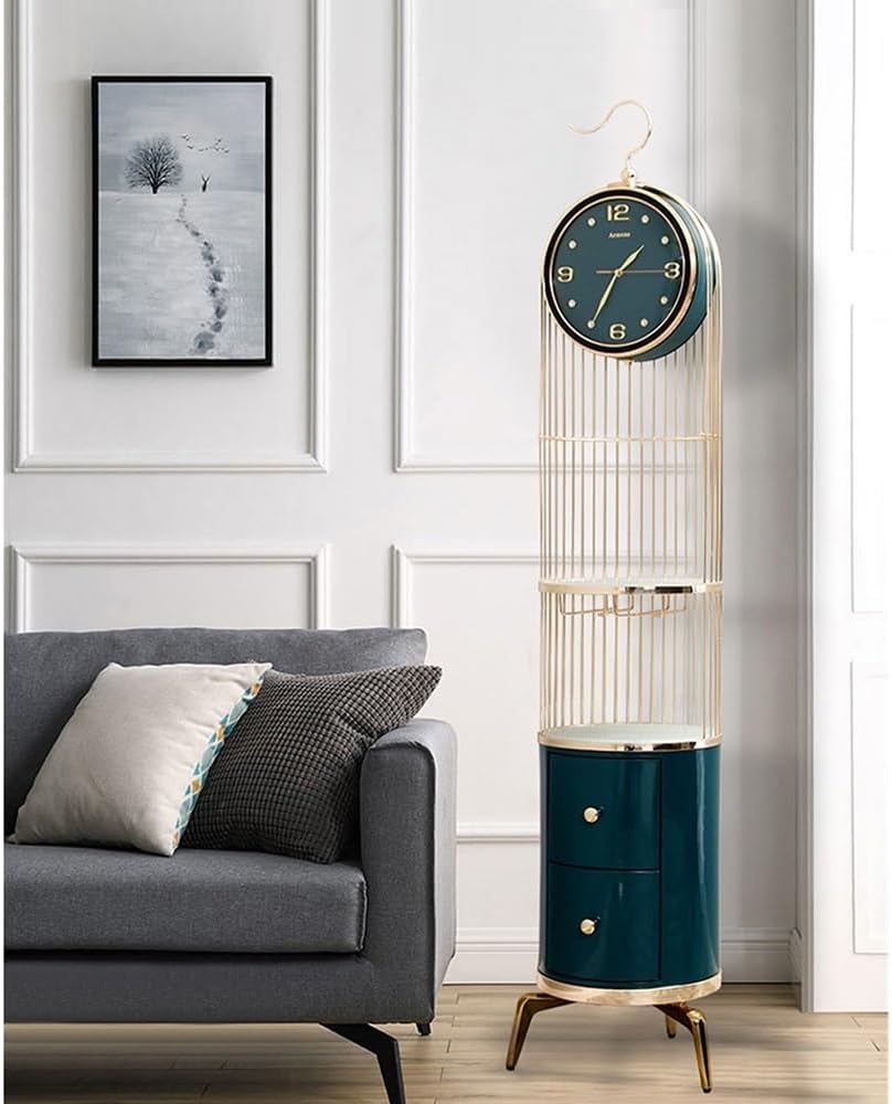 Grandfather Clock Modern American Mute Retro Vertical Bell Wine Rack Standing Grandfather Clock Vertical Home Decor Grandfather Alarm