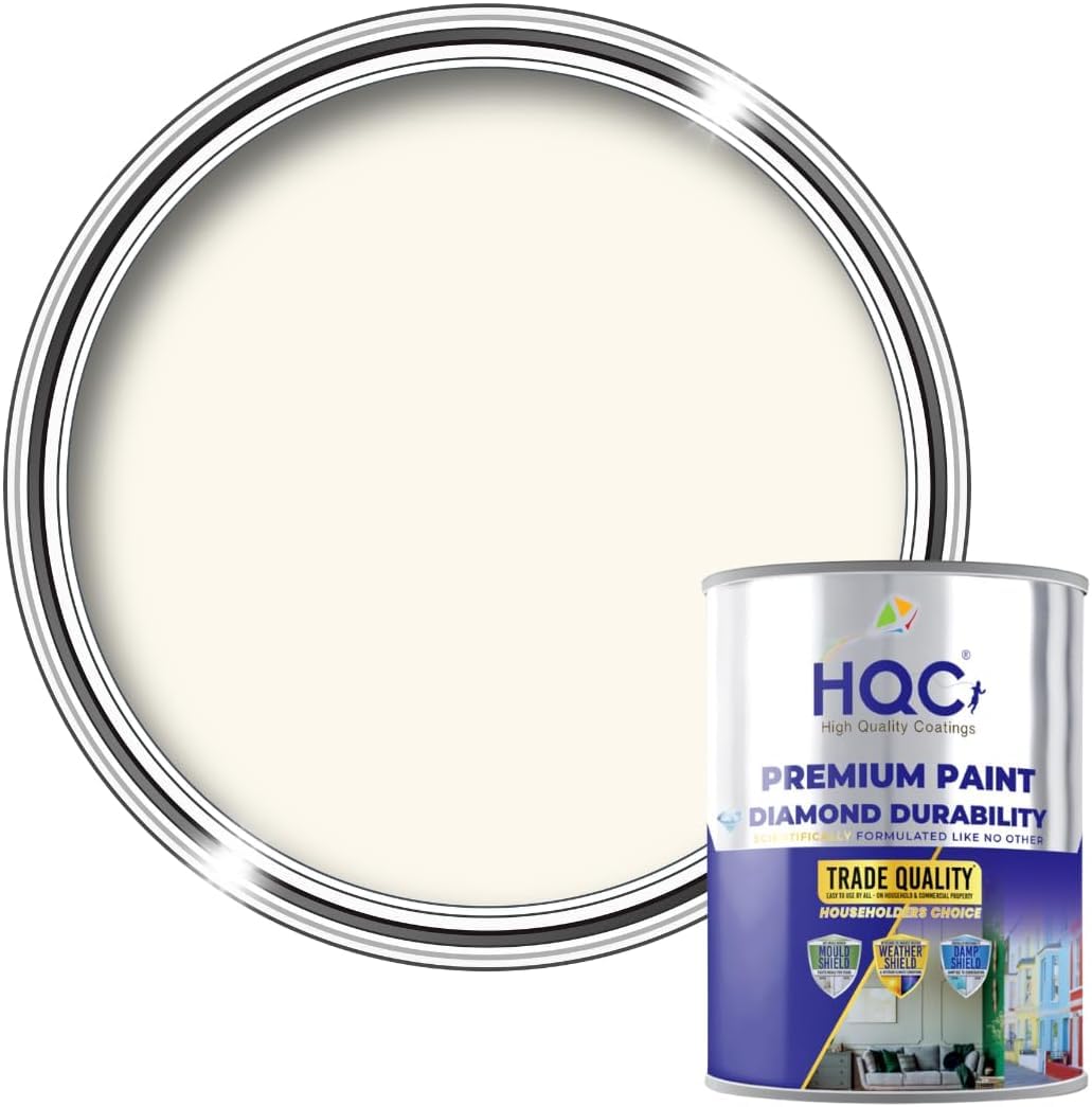 HQC Fence and Garden Paint | Furniture, Shed, Wood, Outdoor Paint | Garden Fence | Quick-Drying | 2.5L Ivory