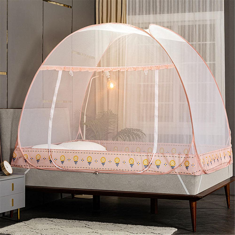 GJMSSMY Mosquito Net for Bed, Portable Foldable Mosquito Nets, Mosquito Mesh Net, Fine mesh Mosquito Net for Bed, Portable tent mosquito net-120 * 195 * 137cm_A