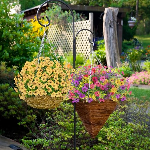 Image of 20 Bundles Artificial Flowers for Outdoors Fake Flowers, Mixed | UV resistant, silk fake flowers with lavender and ferns shrubs, faux plants, outdoor planters porch garden home decorations