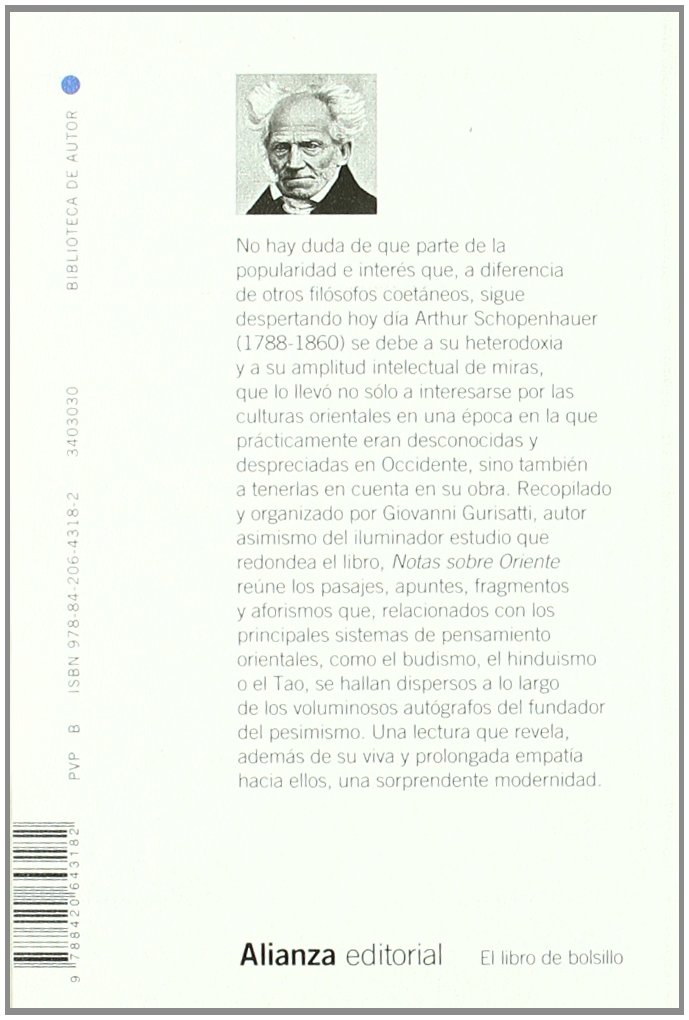 Notas sobre Oriente (El libro de bolsillo - Bibliotecas de autor - Biblioteca Schopenhauer)