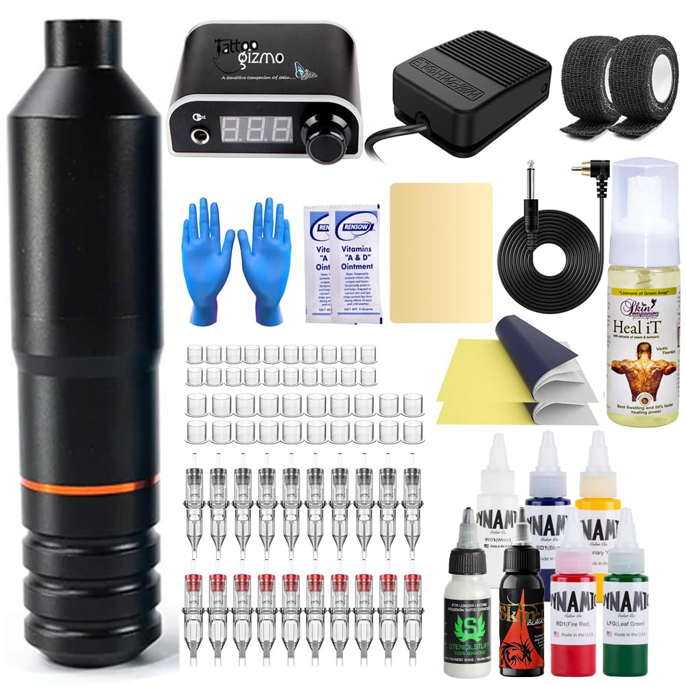 Tattoo Gizmo Tattoo Machine Kit – Pen Machines Full Set, Cartridge