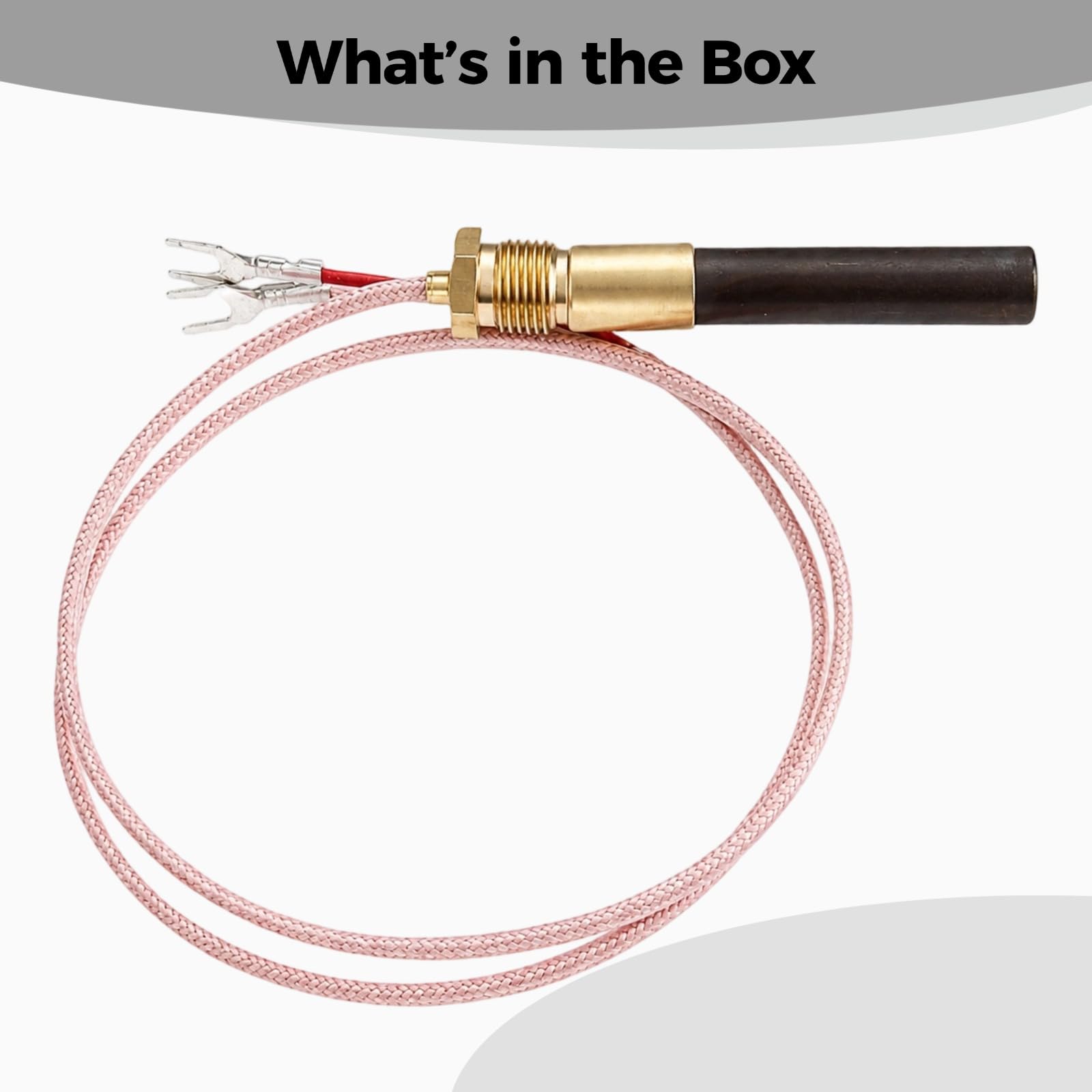 750 mV Thermopile-Thermoelement-Sensor, industrielle Sonde mit 4,2 mm Anschlüssen für Gaskamin, Wassererhitzer und Fritteusen, hitzebeständig bis 1382 ℉/750 °C, für Erdgas und LPG