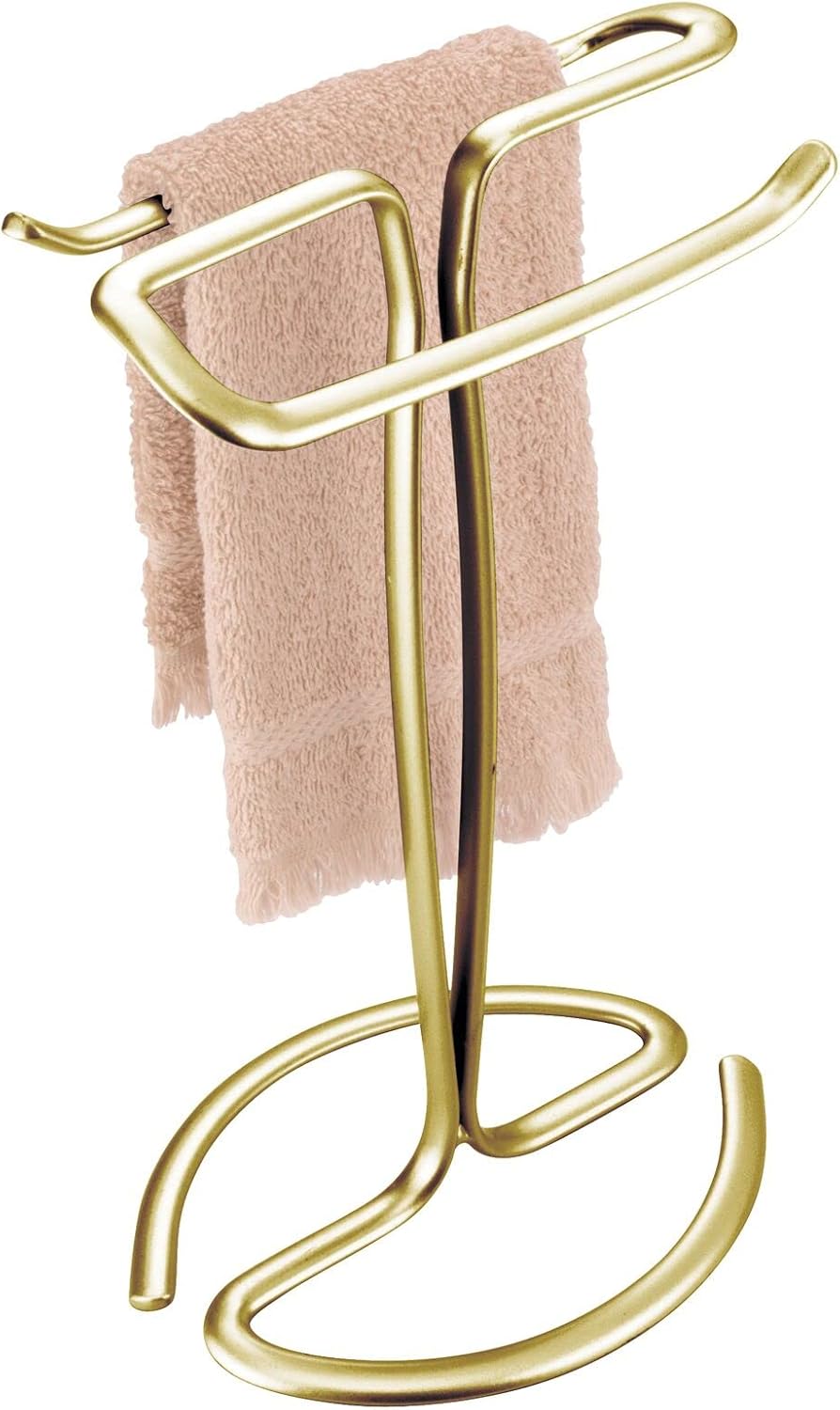 mDesign Decorative Metal Fingertip Towel Holder Stand for Bathroom Vanity Countertops to Display
