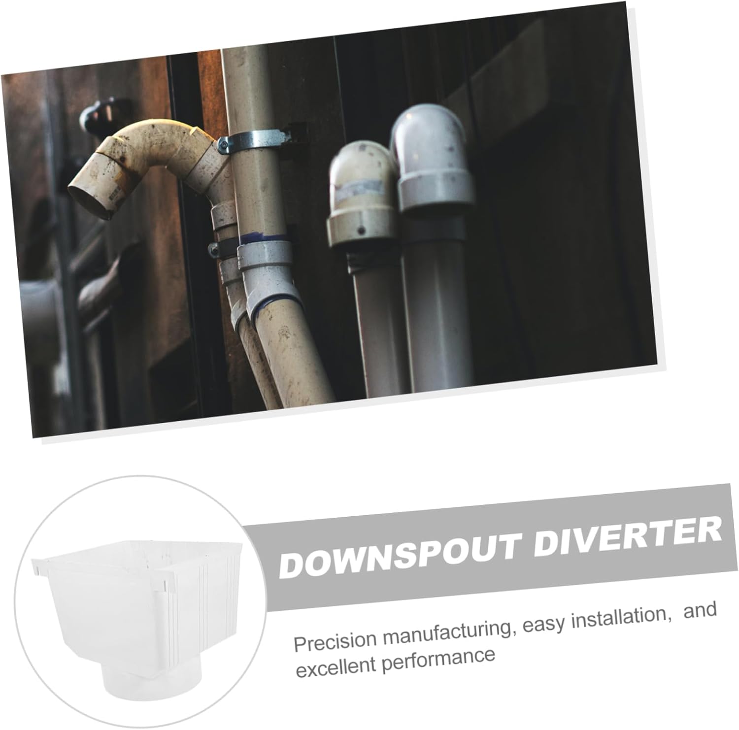 Vaguelly 1pcs Downspout Gutter Rainwater Collection System PVC Diverter Rain Barrel Adapter