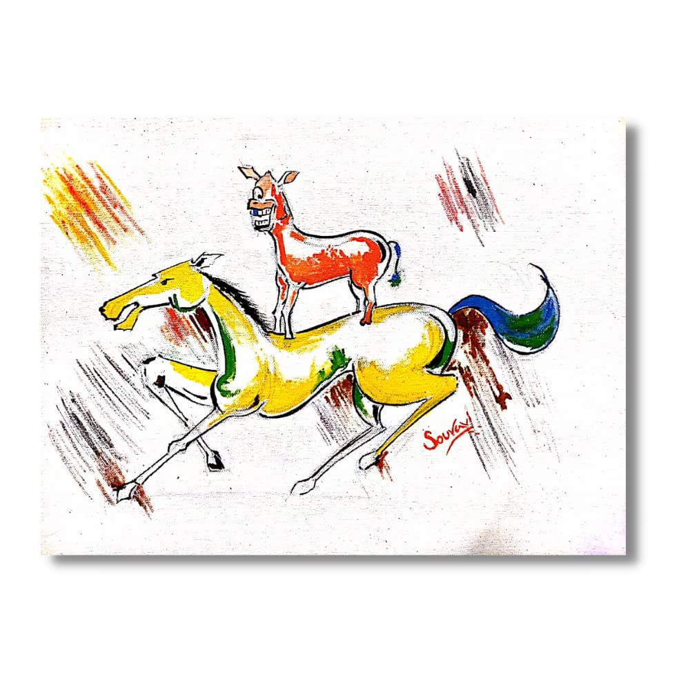 Sonajuri Arts Rocking Horse Handmade Painting By Majnu Bhai From